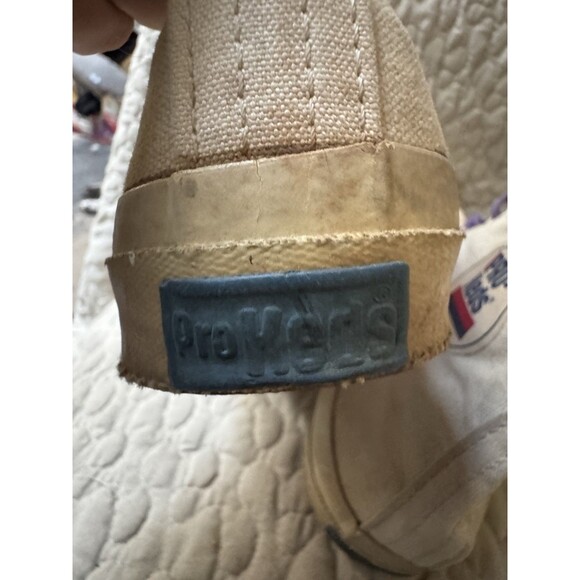 Vintage Pro-Keds High Top Basketball Shoes Off White Distressed 13” Outsole RARE main image 9